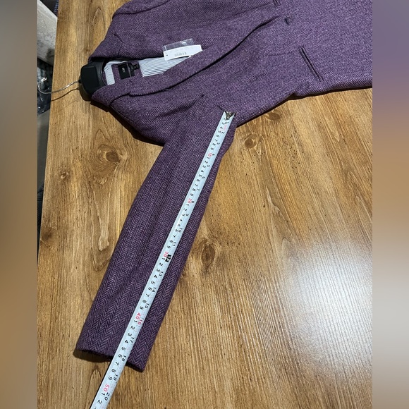 Best Price New Herringbone Chevron Parke Wool Blazer lavender luxury wool - Picture 6 of 7